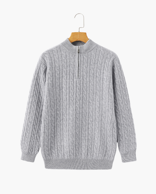 Fashion Date Cashmere Woven Half Zip